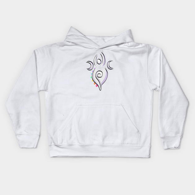 Spiral Goddess T-Shirt Three Symbol Wiccan Pagan and Chakras - on light